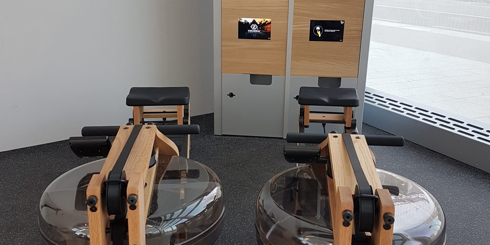 MK2 VR espace de réalité virtuelle - VIDEMUS fournisseur de WATCHOUT et MEDIALON - rameur