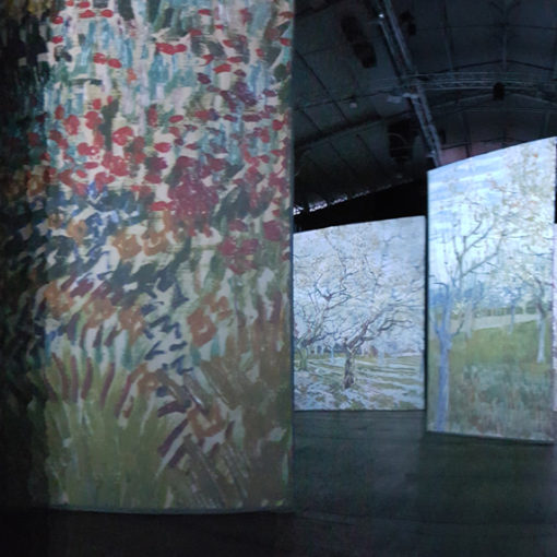 Panoramique vidéo mapping peintures Imagine Van Gogh Paris Halle Villette lililillilil VIDEMUS 2017