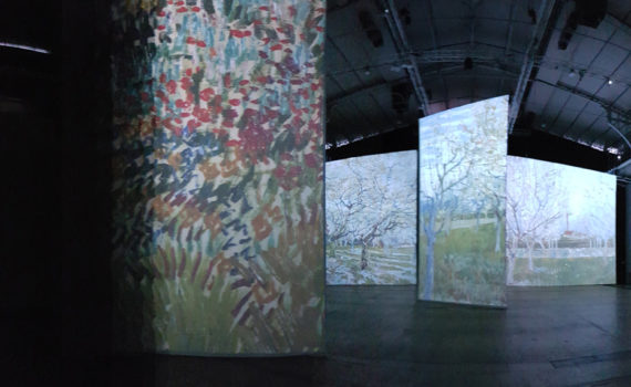 Panoramique vidéo mapping peintures Imagine Van Gogh Paris Halle Villette lililillilil VIDEMUS 2017